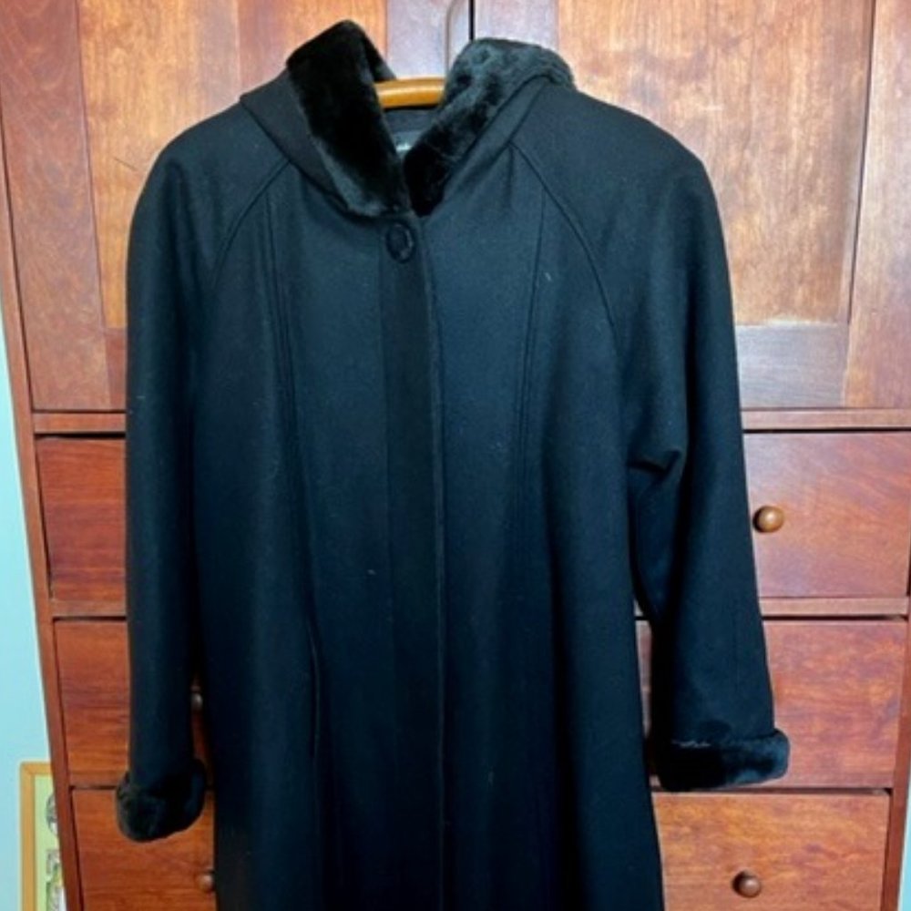 Black dress coat with hood